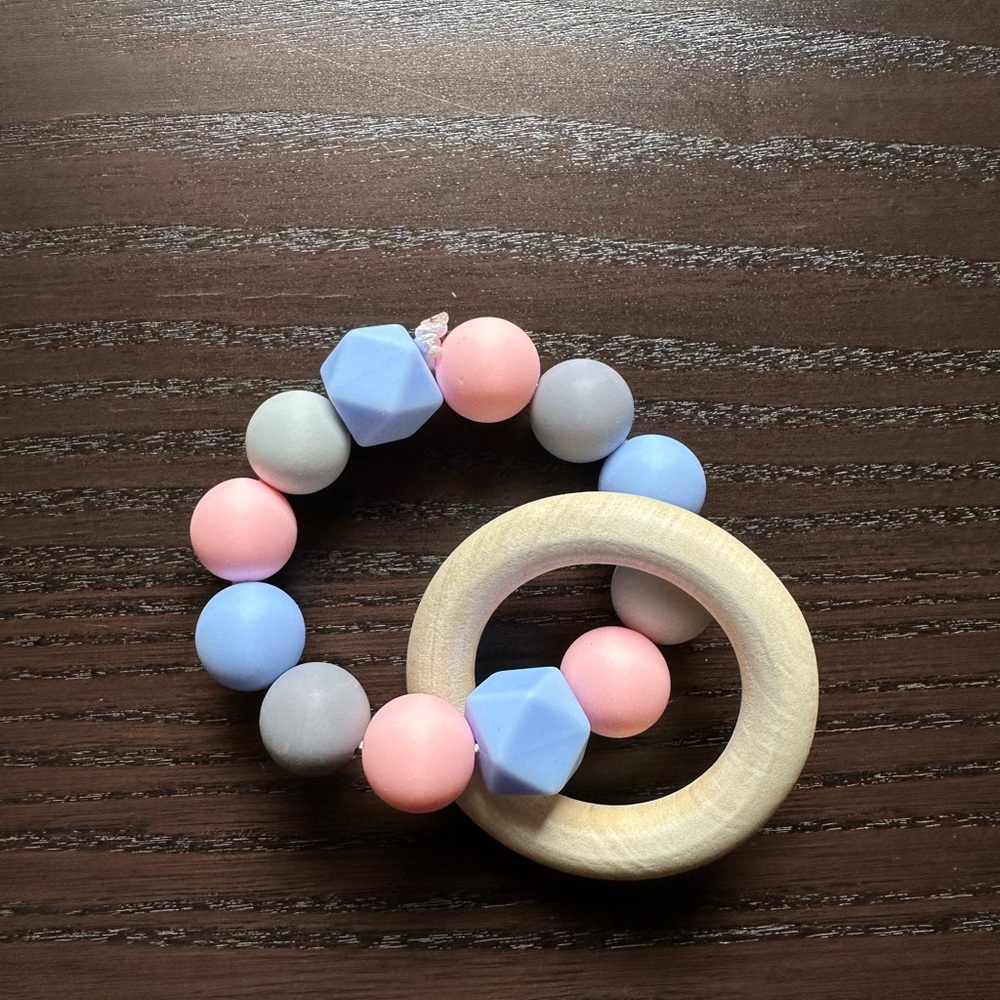 Handmade Pastel Beaded Teething Ring